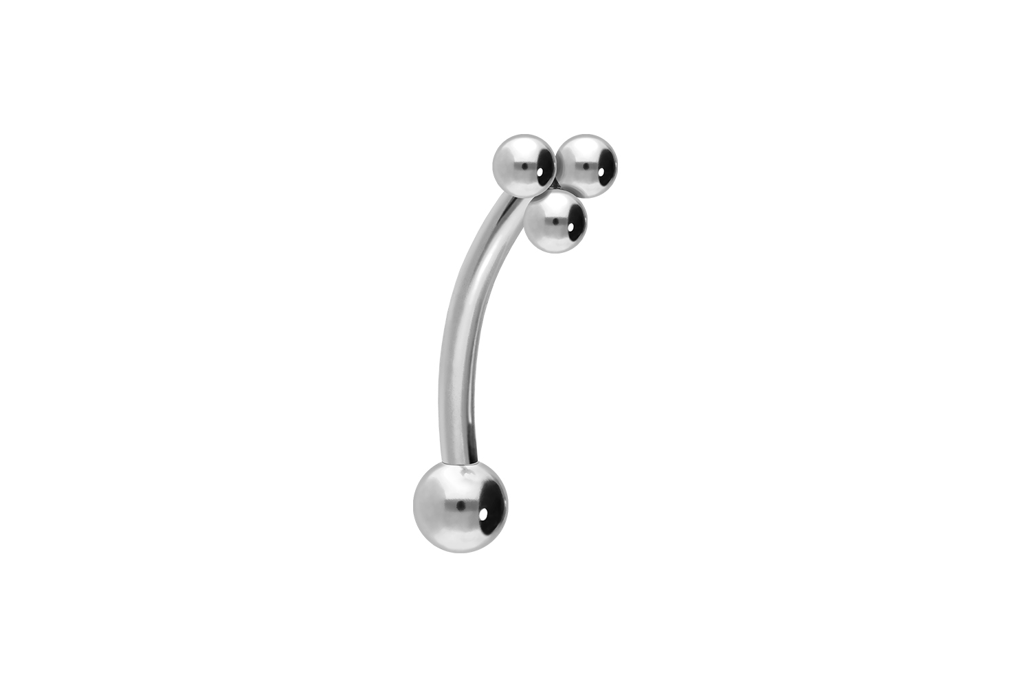 Titan Piercing Banane mit Push Fit 3 KUGELN